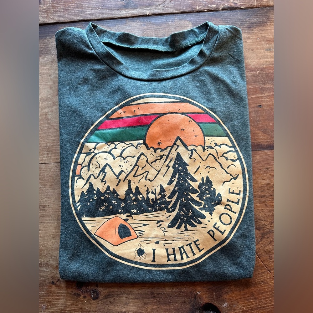 I Hate People Outdoors Funny T-Shirt